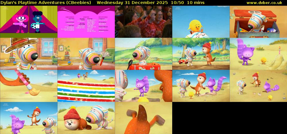 Dylan's Playtime Adventures (CBeebies) Wednesday 31 December 2025 10:50 - 11:00