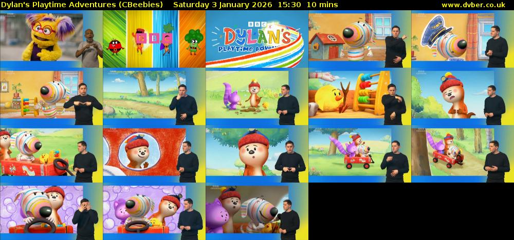 Dylan's Playtime Adventures (CBeebies) Saturday 3 January 2026 15:30 - 15:40