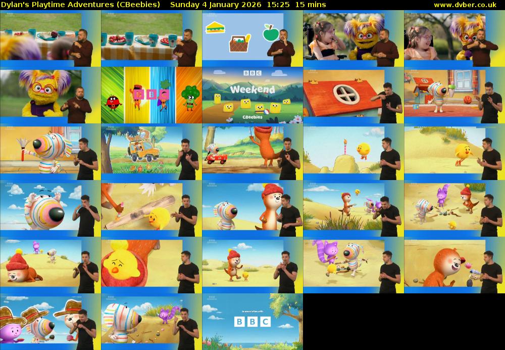 Dylan's Playtime Adventures (CBeebies) Sunday 4 January 2026 15:25 - 15:40