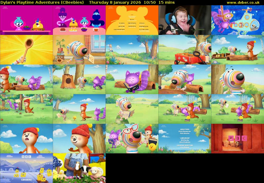 Dylan's Playtime Adventures (CBeebies) Thursday 8 January 2026 10:50 - 11:05
