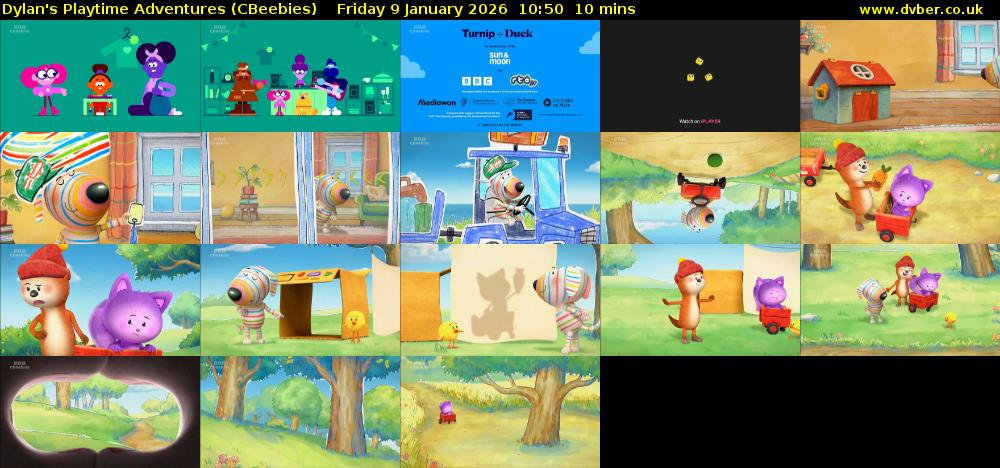 Dylan's Playtime Adventures (CBeebies) Friday 9 January 2026 10:50 - 11:00