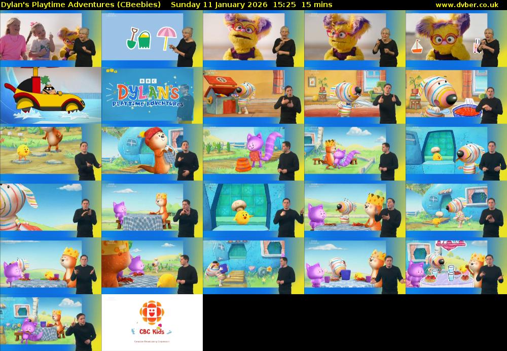 Dylan's Playtime Adventures (CBeebies) Sunday 11 January 2026 15:25 - 15:40
