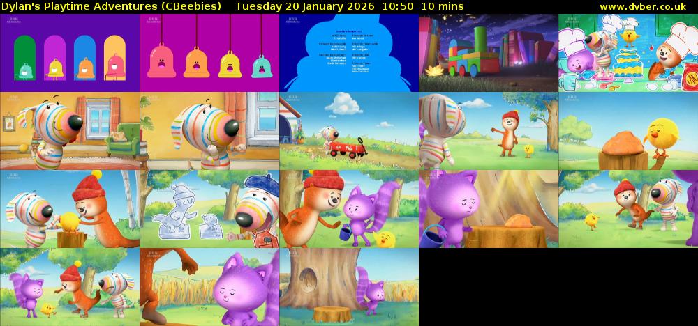 Dylan's Playtime Adventures (CBeebies) Tuesday 20 January 2026 10:50 - 11:00