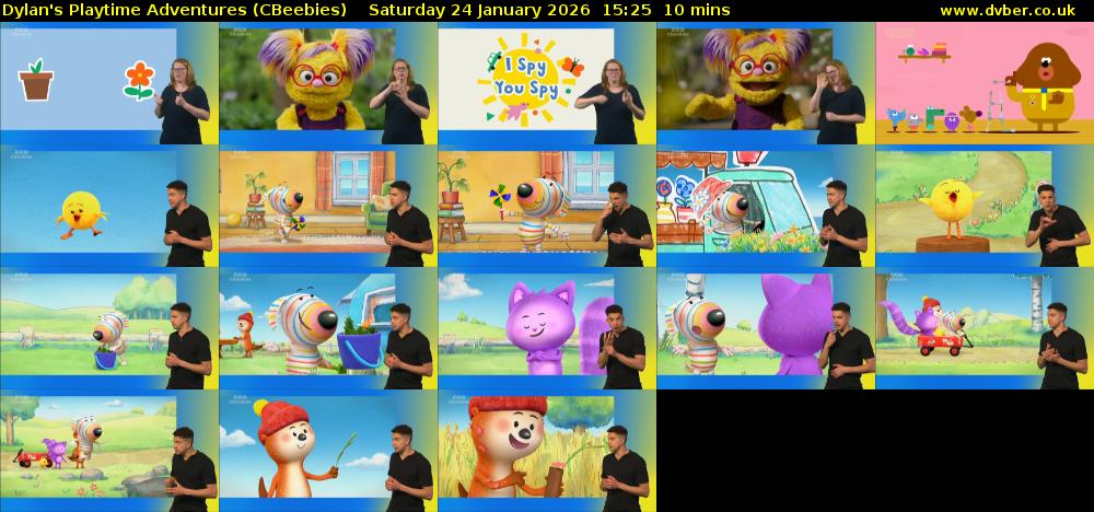 Dylan's Playtime Adventures (CBeebies) Saturday 24 January 2026 15:25 - 15:35