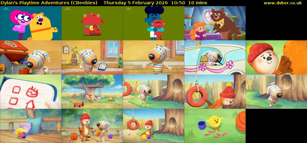 Dylan's Playtime Adventures (CBeebies) Thursday 5 February 2026 10:50 - 11:00