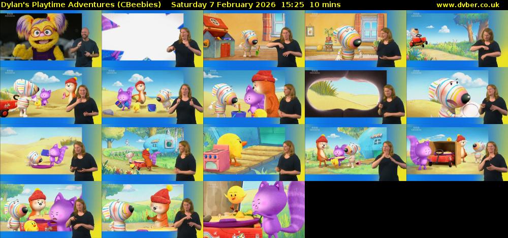 Dylan's Playtime Adventures (CBeebies) Saturday 7 February 2026 15:25 - 15:35