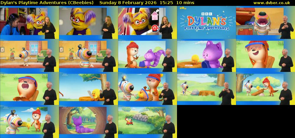 Dylan's Playtime Adventures (CBeebies) Sunday 8 February 2026 15:25 - 15:35