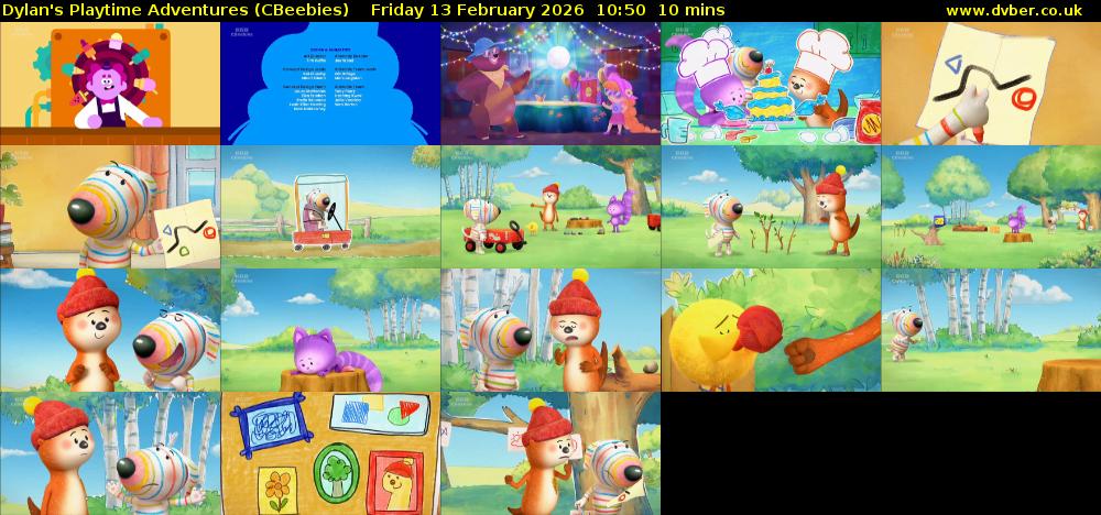 Dylan's Playtime Adventures (CBeebies) Friday 13 February 2026 10:50 - 11:00