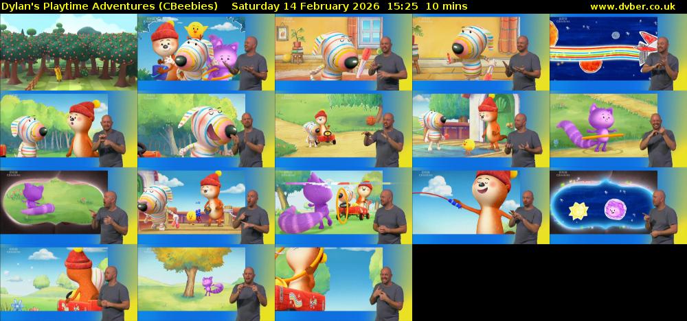 Dylan's Playtime Adventures (CBeebies) Saturday 14 February 2026 15:25 - 15:35