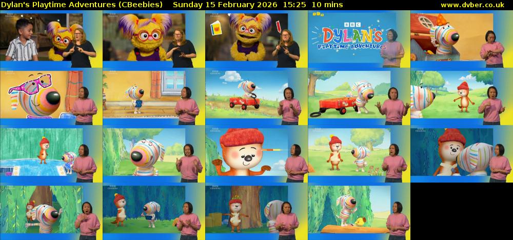 Dylan's Playtime Adventures (CBeebies) Sunday 15 February 2026 15:25 - 15:35