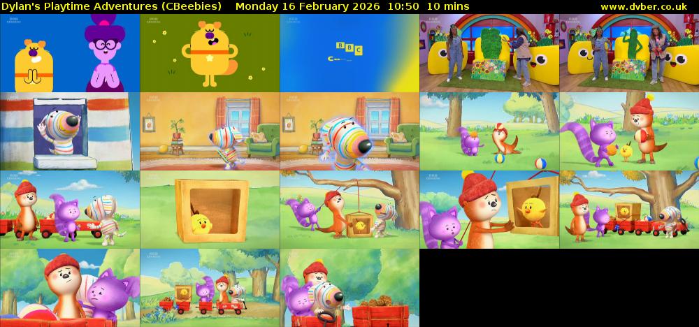 Dylan's Playtime Adventures (CBeebies) Monday 16 February 2026 10:50 - 11:00