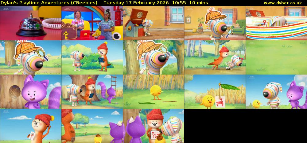 Dylan's Playtime Adventures (CBeebies) Tuesday 17 February 2026 10:55 - 11:05