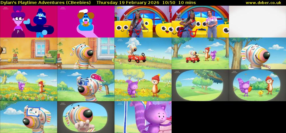 Dylan's Playtime Adventures (CBeebies) Thursday 19 February 2026 10:50 - 11:00
