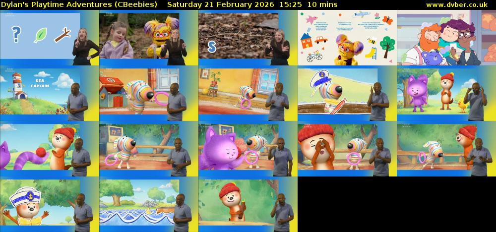 Dylan's Playtime Adventures (CBeebies) Saturday 21 February 2026 15:25 - 15:35