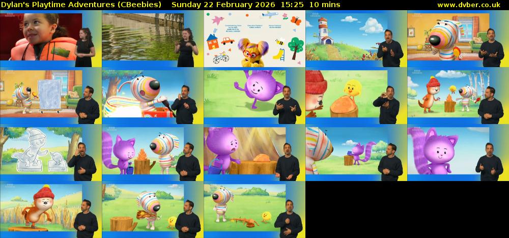 Dylan's Playtime Adventures (CBeebies) Sunday 22 February 2026 15:25 - 15:35