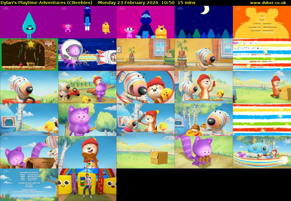 Dylan's Playtime Adventures (CBeebies) Monday 23 February 2026 10:50 - 11:05