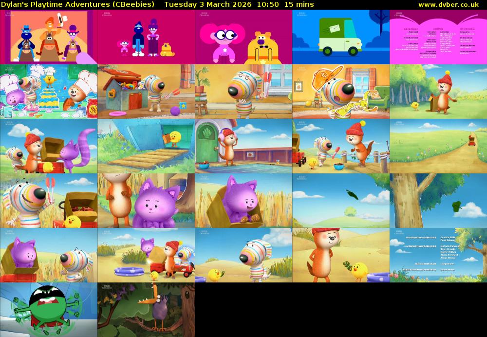 Dylan's Playtime Adventures (CBeebies) Tuesday 3 March 2026 10:50 - 11:05