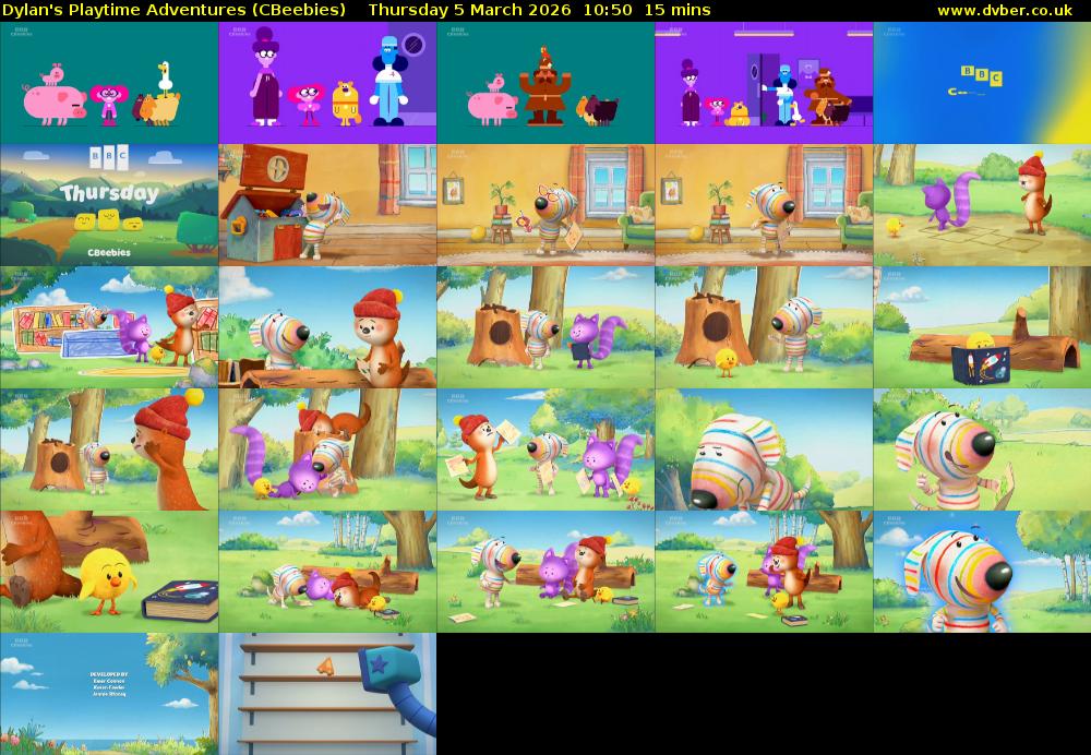 Dylan's Playtime Adventures (CBeebies) Thursday 5 March 2026 10:50 - 11:05