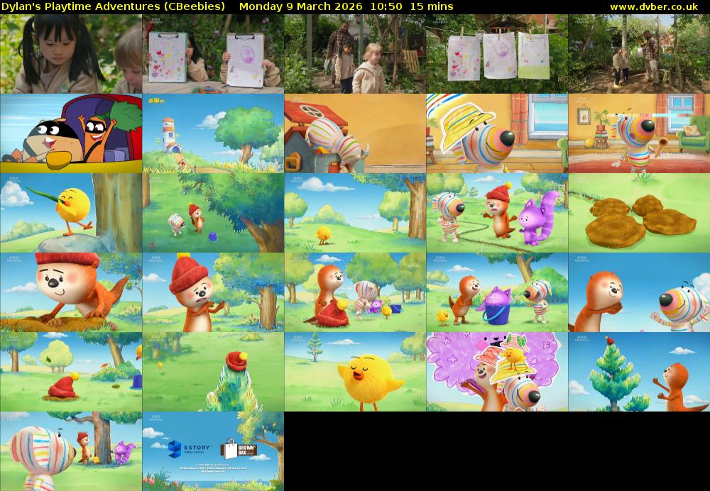 Dylan's Playtime Adventures (CBeebies) Monday 9 March 2026 10:50 - 11:05