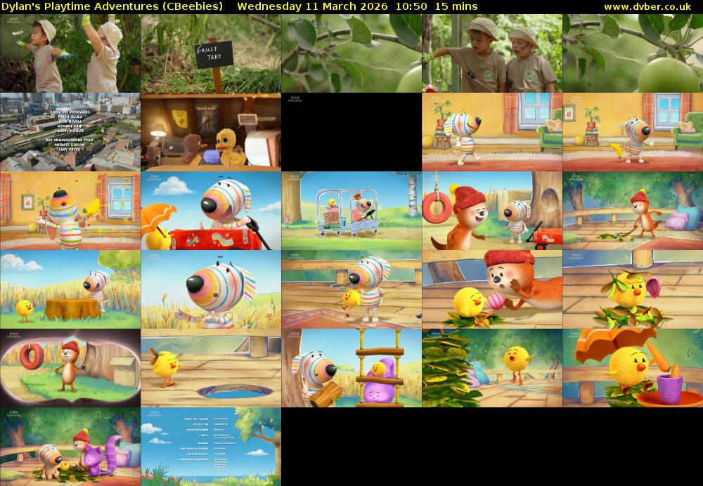 Dylan's Playtime Adventures (CBeebies) Wednesday 11 March 2026 10:50 - 11:05
