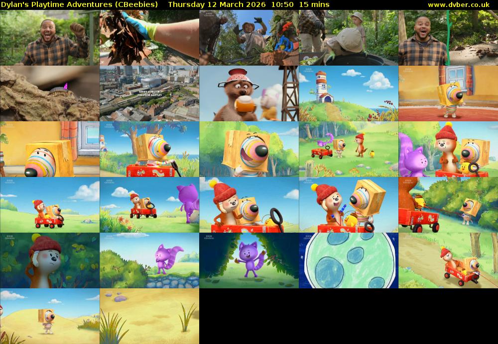 Dylan's Playtime Adventures (CBeebies) Thursday 12 March 2026 10:50 - 11:05