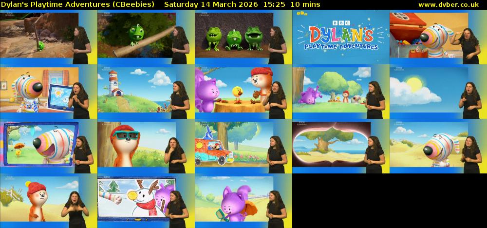 Dylan's Playtime Adventures (CBeebies) Saturday 14 March 2026 15:25 - 15:35