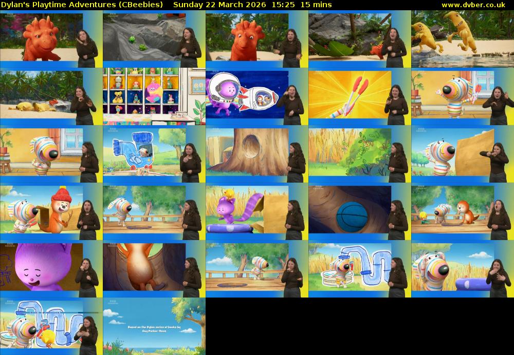 Dylan's Playtime Adventures (CBeebies) Sunday 22 March 2026 15:25 - 15:40
