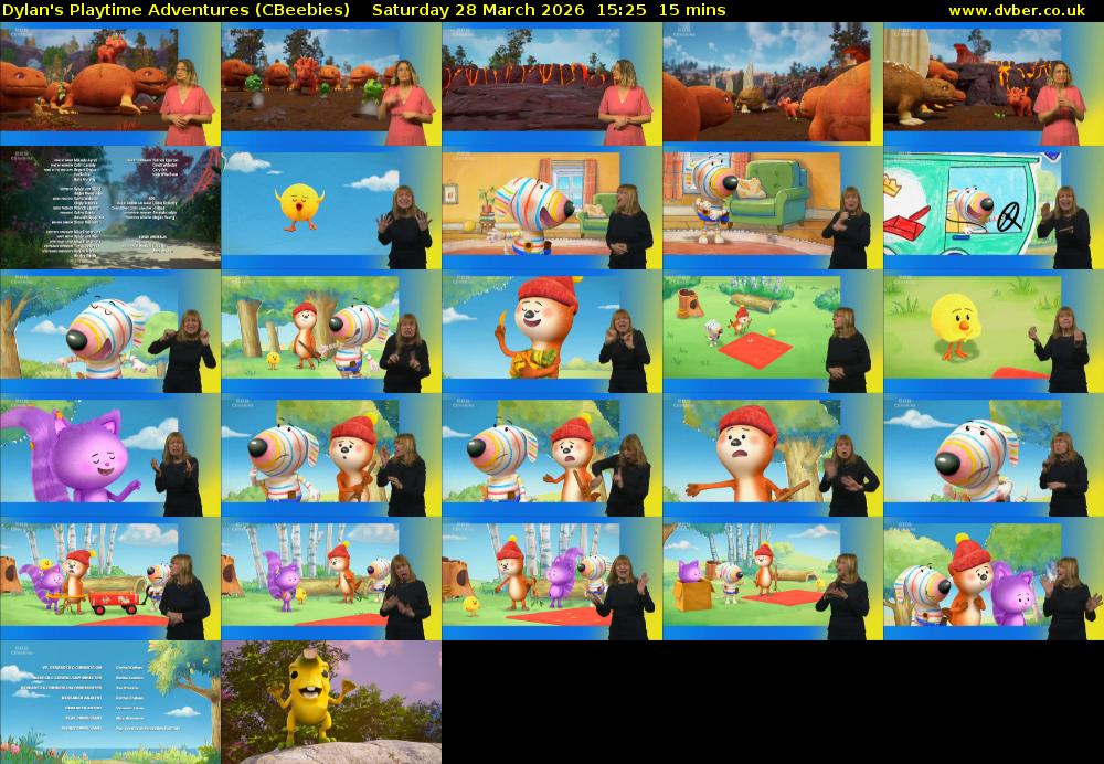 Dylan's Playtime Adventures (CBeebies) Saturday 28 March 2026 15:25 - 15:40