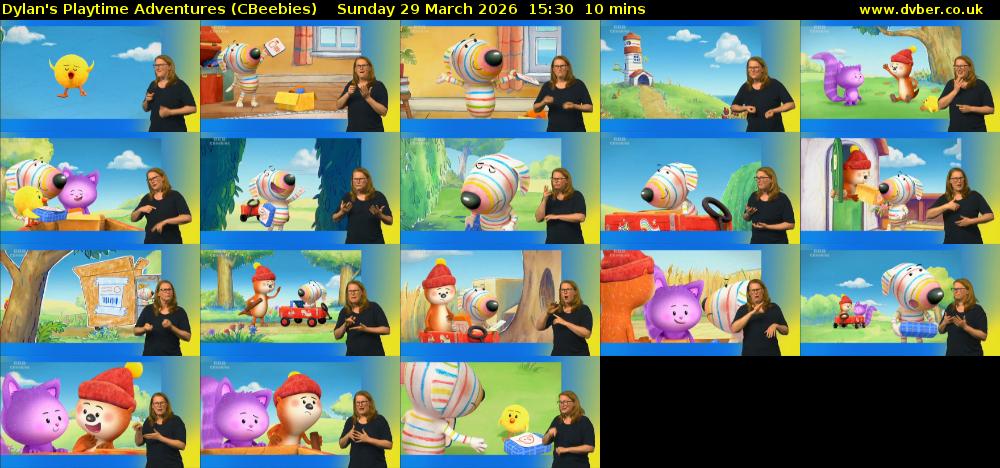 Dylan's Playtime Adventures (CBeebies) Sunday 29 March 2026 15:30 - 15:40