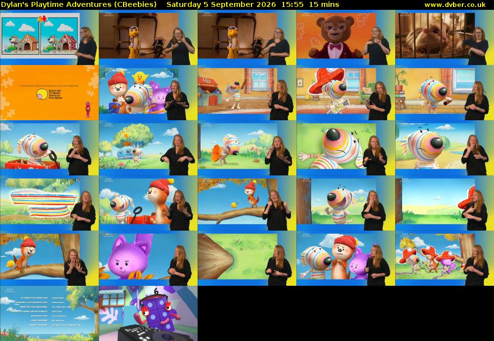 Dylan's Playtime Adventures (CBeebies) Saturday 5 September 2026 15:55 - 16:10
