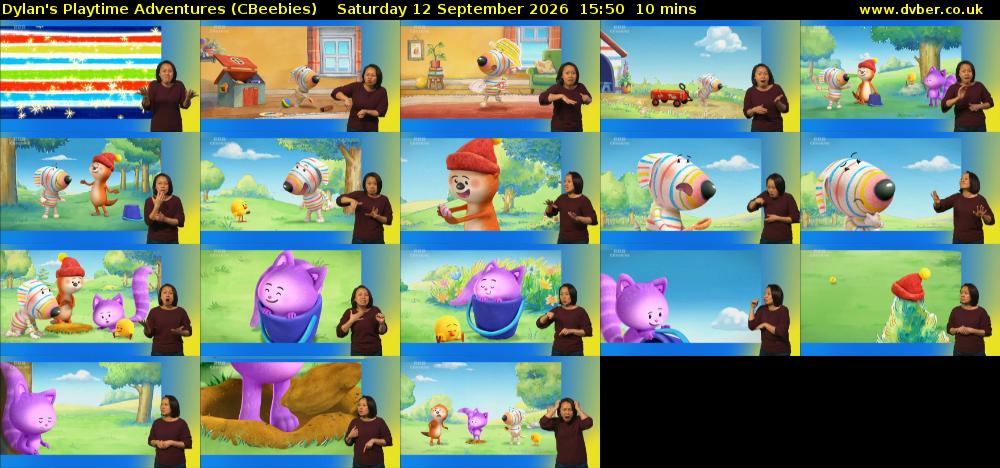 Dylan's Playtime Adventures (CBeebies) Saturday 12 September 2026 15:50 - 16:00