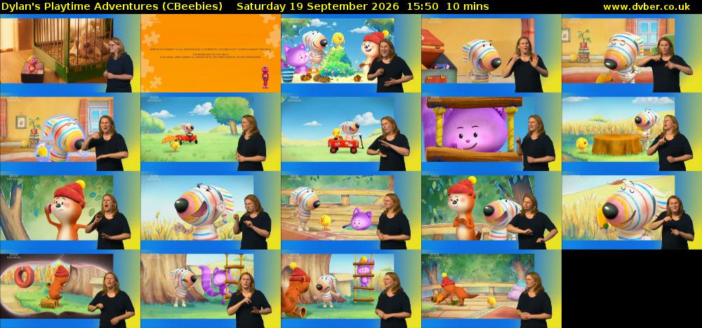 Dylan's Playtime Adventures (CBeebies) Saturday 19 September 2026 15:50 - 16:00