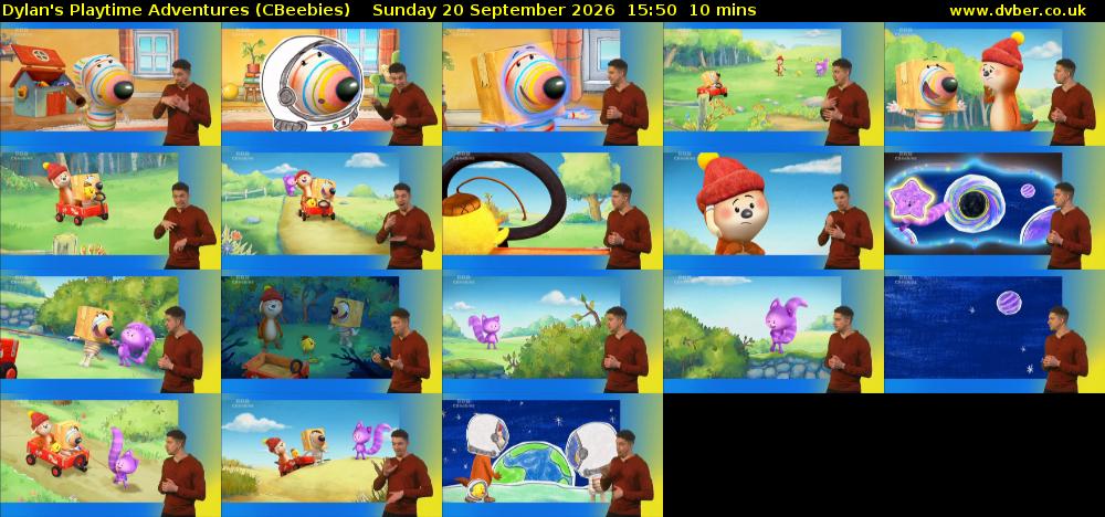 Dylan's Playtime Adventures (CBeebies) Sunday 20 September 2026 15:50 - 16:00