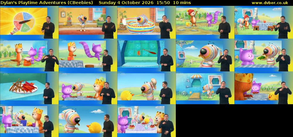 Dylan's Playtime Adventures (CBeebies) Sunday 4 October 2026 15:50 - 16:00