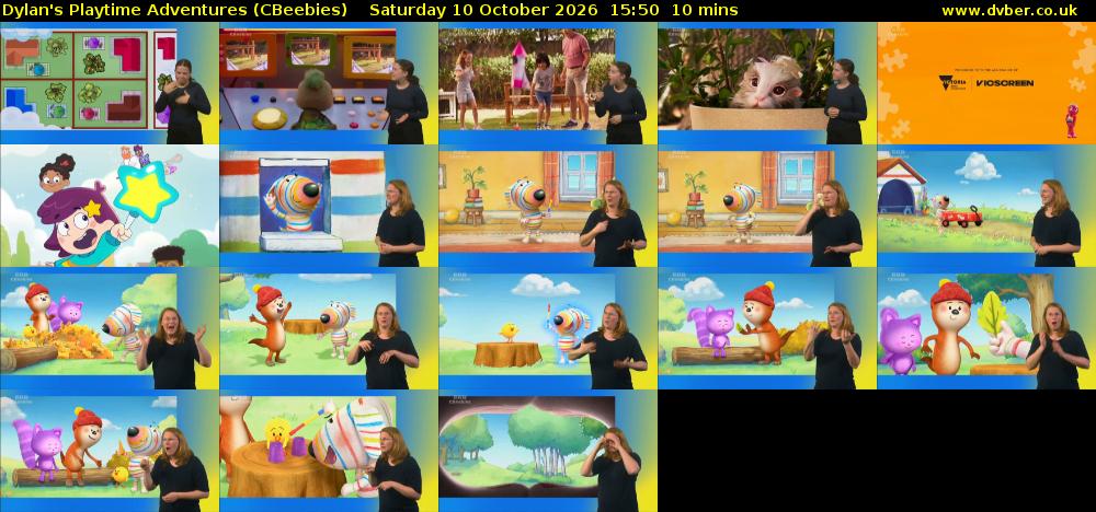 Dylan's Playtime Adventures (CBeebies) Saturday 10 October 2026 15:50 - 16:00