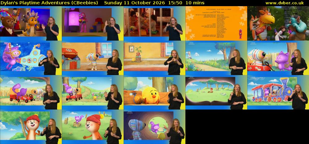 Dylan's Playtime Adventures (CBeebies) Sunday 11 October 2026 15:50 - 16:00