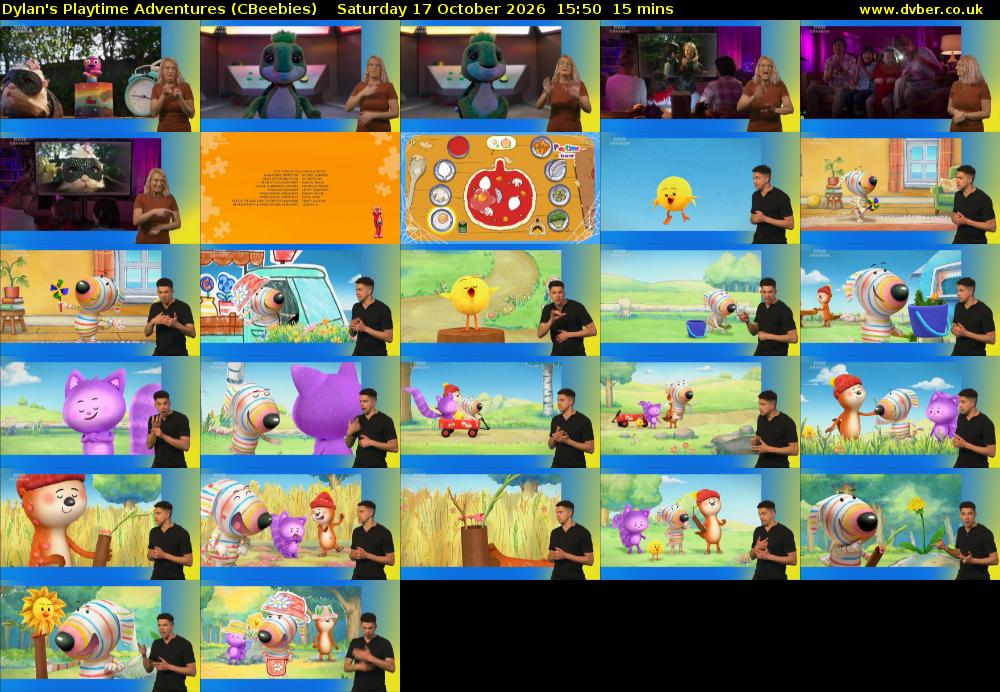 Dylan's Playtime Adventures (CBeebies) Saturday 17 October 2026 15:50 - 16:05