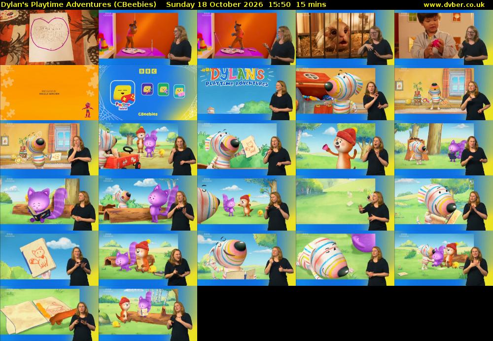 Dylan's Playtime Adventures (CBeebies) Sunday 18 October 2026 15:50 - 16:05