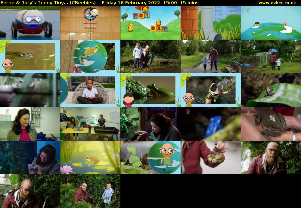 Ferne & Rory's Teeny Tiny... (CBeebies) Friday 18 February 2022 15:00 - 15:15