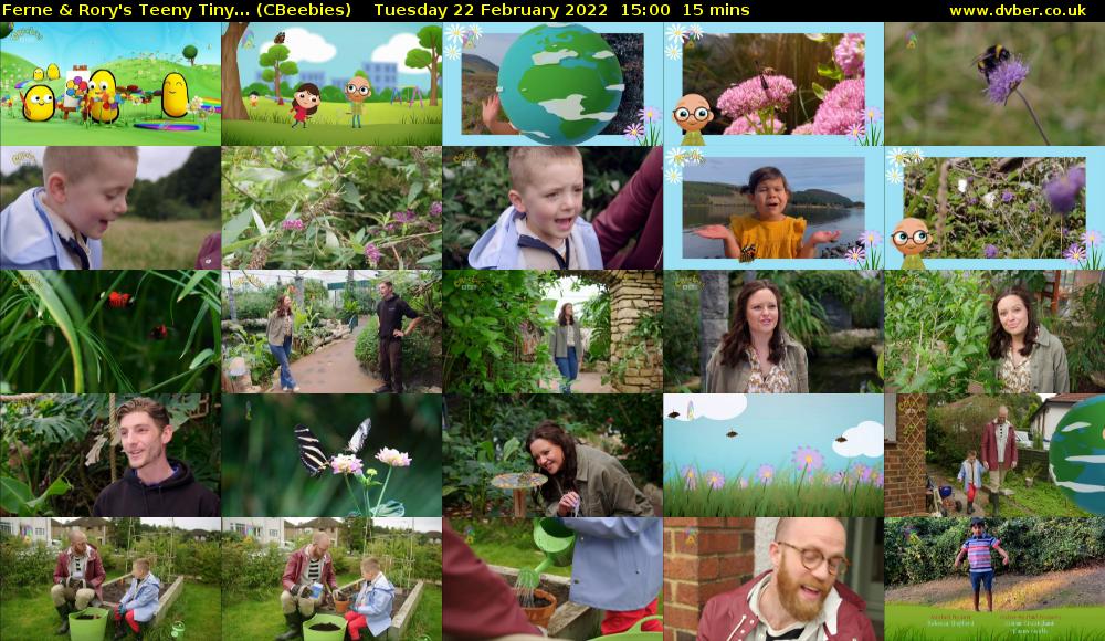 Ferne & Rory's Teeny Tiny... (CBeebies) Tuesday 22 February 2022 15:00 - 15:15