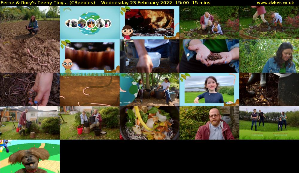 Ferne & Rory's Teeny Tiny... (CBeebies) Wednesday 23 February 2022 15:00 - 15:15