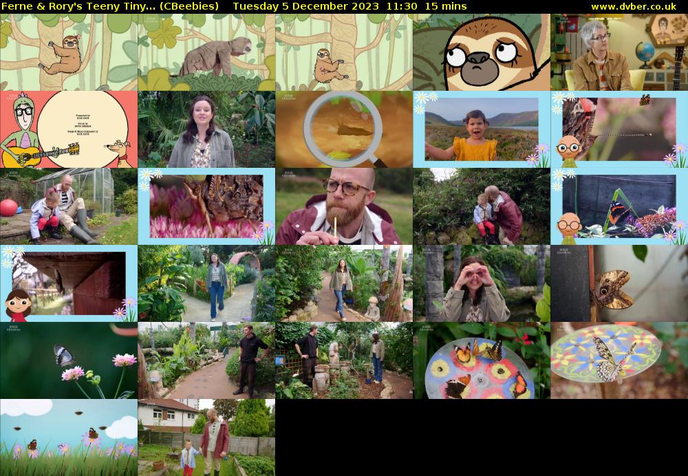 Ferne & Rory's Teeny Tiny... (CBeebies) Tuesday 5 December 2023 11:30 - 11:45