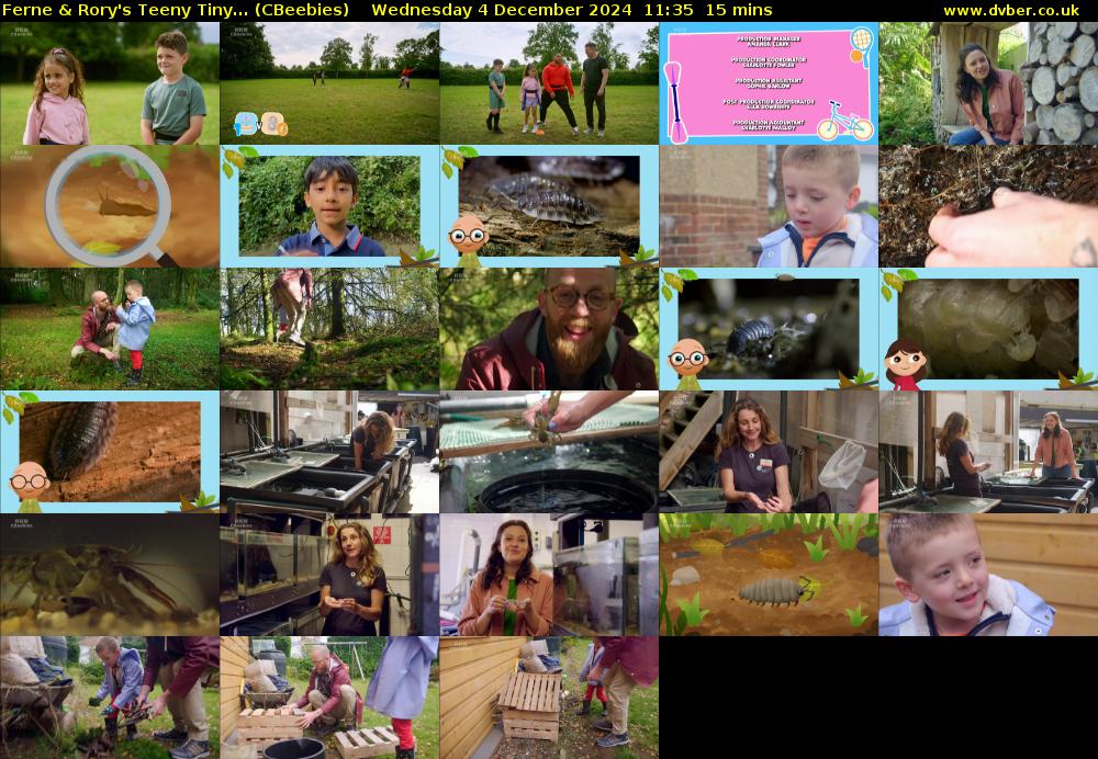 Ferne & Rory's Teeny Tiny... (CBeebies) Wednesday 4 December 2024 11:35 - 11:50