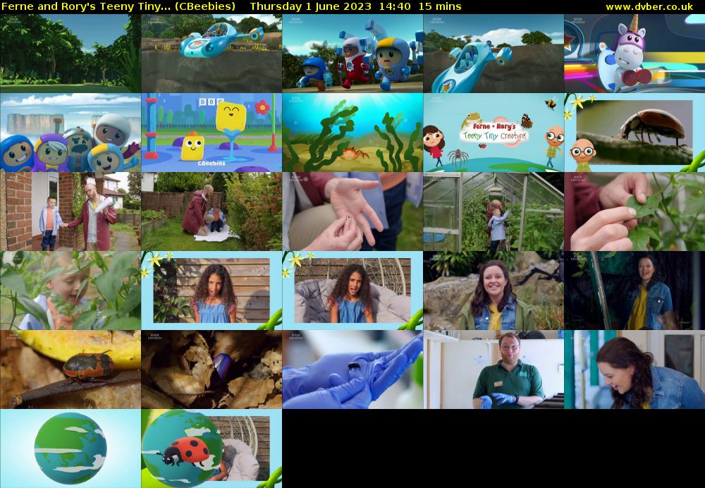 Ferne and Rory's Teeny Tiny... (CBeebies) Thursday 1 June 2023 14:40 - 14:55