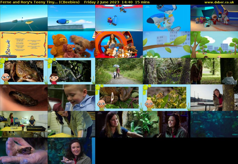 Ferne and Rory's Teeny Tiny... (CBeebies) Friday 2 June 2023 14:40 - 14:55