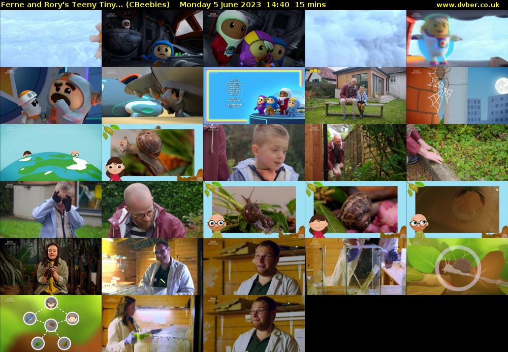 Ferne and Rory's Teeny Tiny... (CBeebies) Monday 5 June 2023 14:40 - 14:55