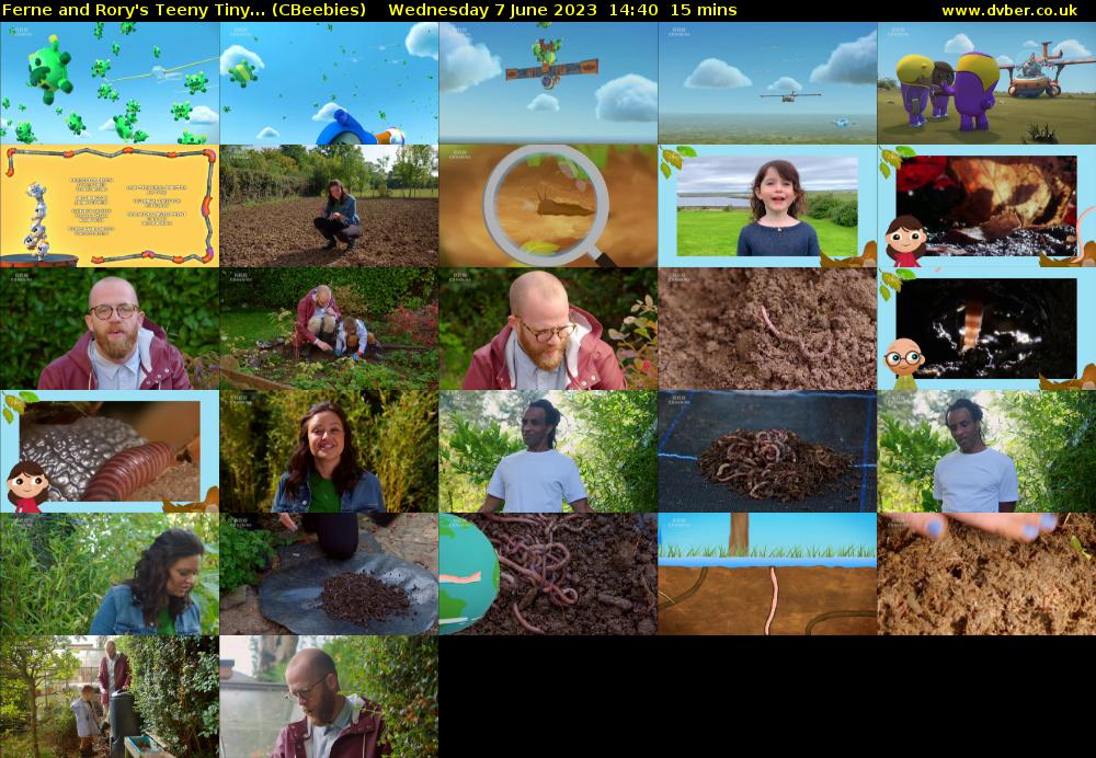 Ferne and Rory's Teeny Tiny... (CBeebies) Wednesday 7 June 2023 14:40 - 14:55