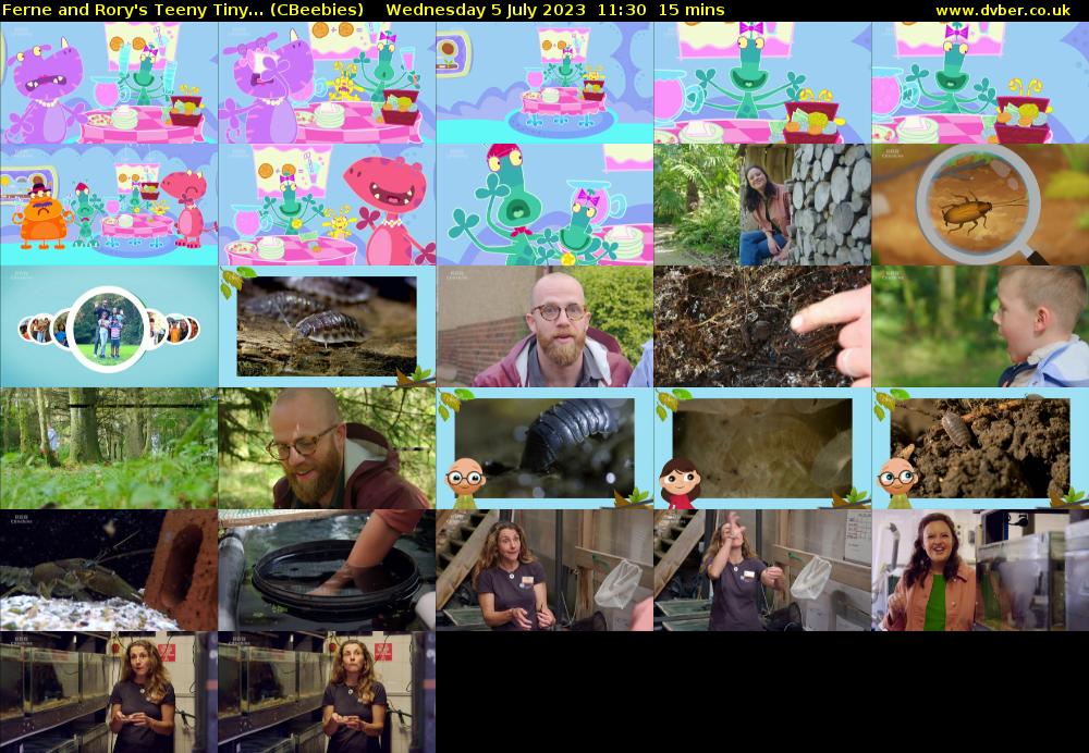 Ferne and Rory's Teeny Tiny... (CBeebies) Wednesday 5 July 2023 11:30 - 11:45