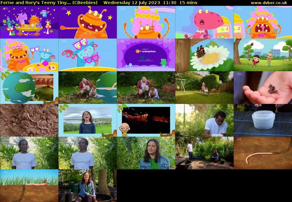 Ferne and Rory's Teeny Tiny... (CBeebies) Wednesday 12 July 2023 11:30 - 11:45