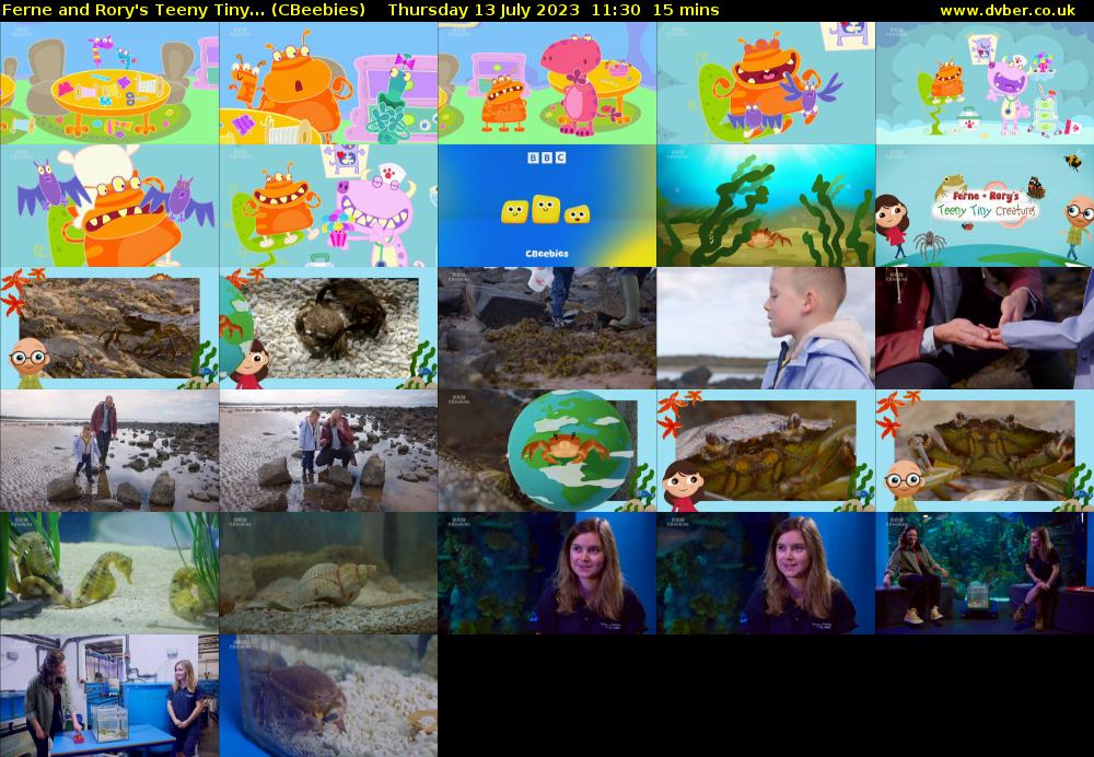 Ferne and Rory's Teeny Tiny... (CBeebies) Thursday 13 July 2023 11:30 - 11:45